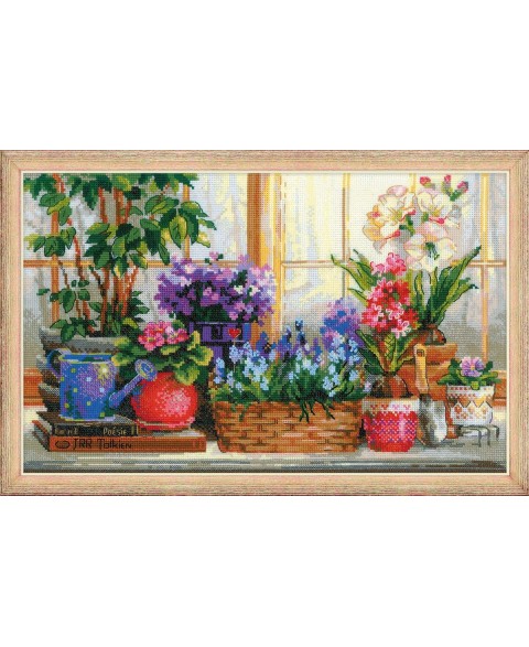 Windowsill with Flowers 1669
