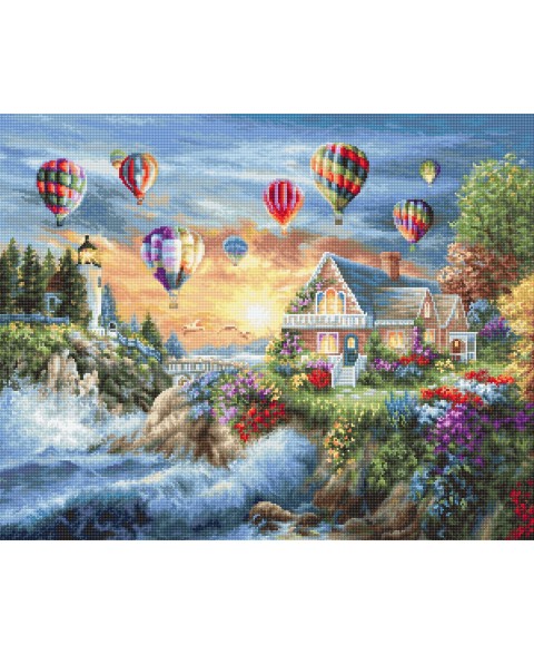 Cross stitch kit "Balloons over Sunset Cove" SB614