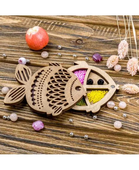 Bead organizer with wooden...
