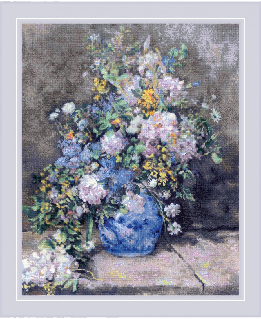 Riolis siuvinėjimui kryželiu rinkinys Spring Bouquet after P. A. Renoir's Painting 2137