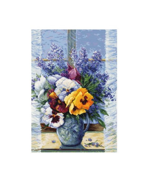 Cross stitch kit "Bouquet with Pansies" SB7030