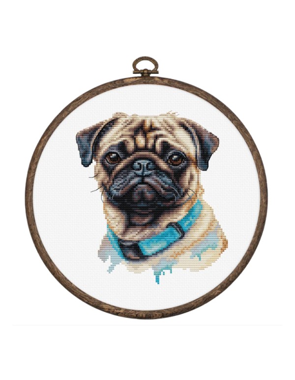 Siuvinėjimo rinkinys "Pug" SBC230 su lankeliu