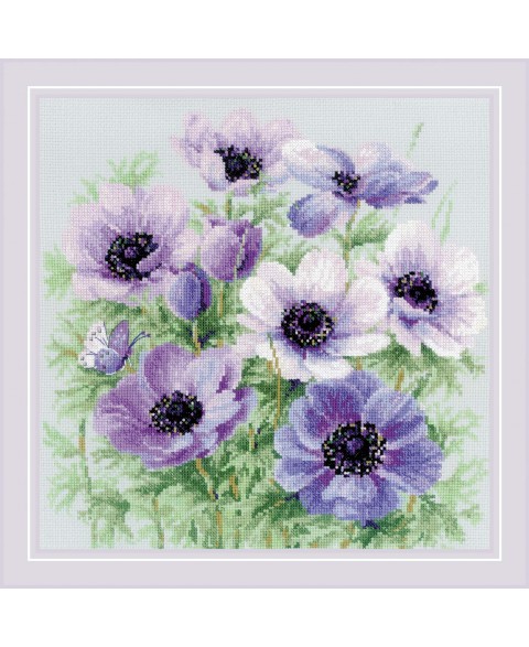 Siuvinėjimo rinkinys "Purple Anemones" 2176