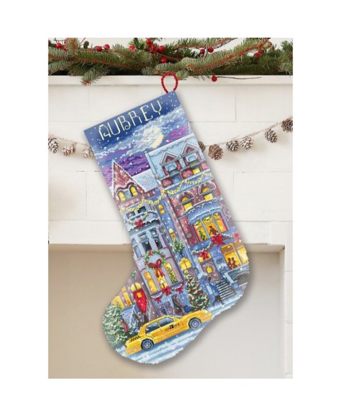 Cross stitch kit "Winter Townhouse Stocking" SLETIL8085