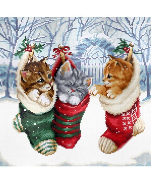 Cross stitch kit "Snowy Kitties" SLETIL8087