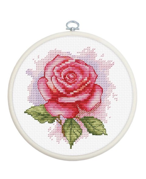 Counted Cross Stitch Kit with Hoop Included "Rose Aroma" SBC105