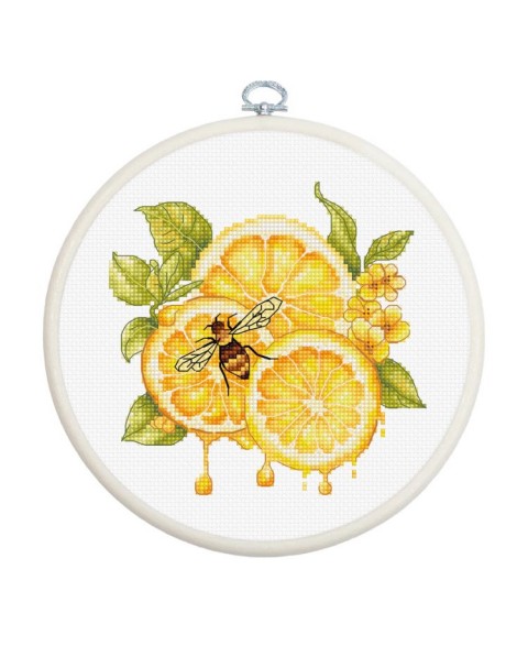 Counted Cross Stitch Kit with Hoop Included "The Lemon Juice" SBC234