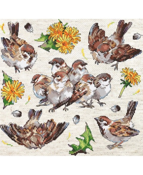 Cross stitch kit "Sparrows" SLETIL8803