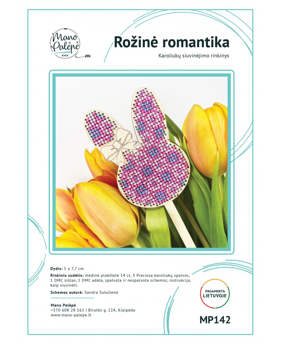 Karoliukų siuvinėjimo rinkinys "Rožinė romantika" MP142