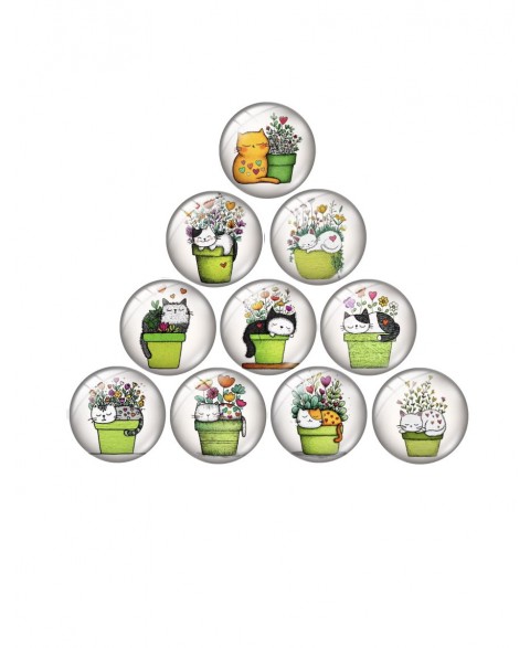 Needle Minder Magnet “Kittens in Flower Pots”