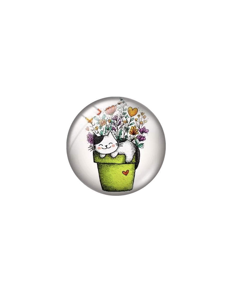 Needle Minder Magnet “Kittens in Flower Pots”