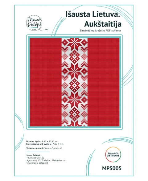 Įausta Lietuva. Aukštaitija – siuvinėjimo schema