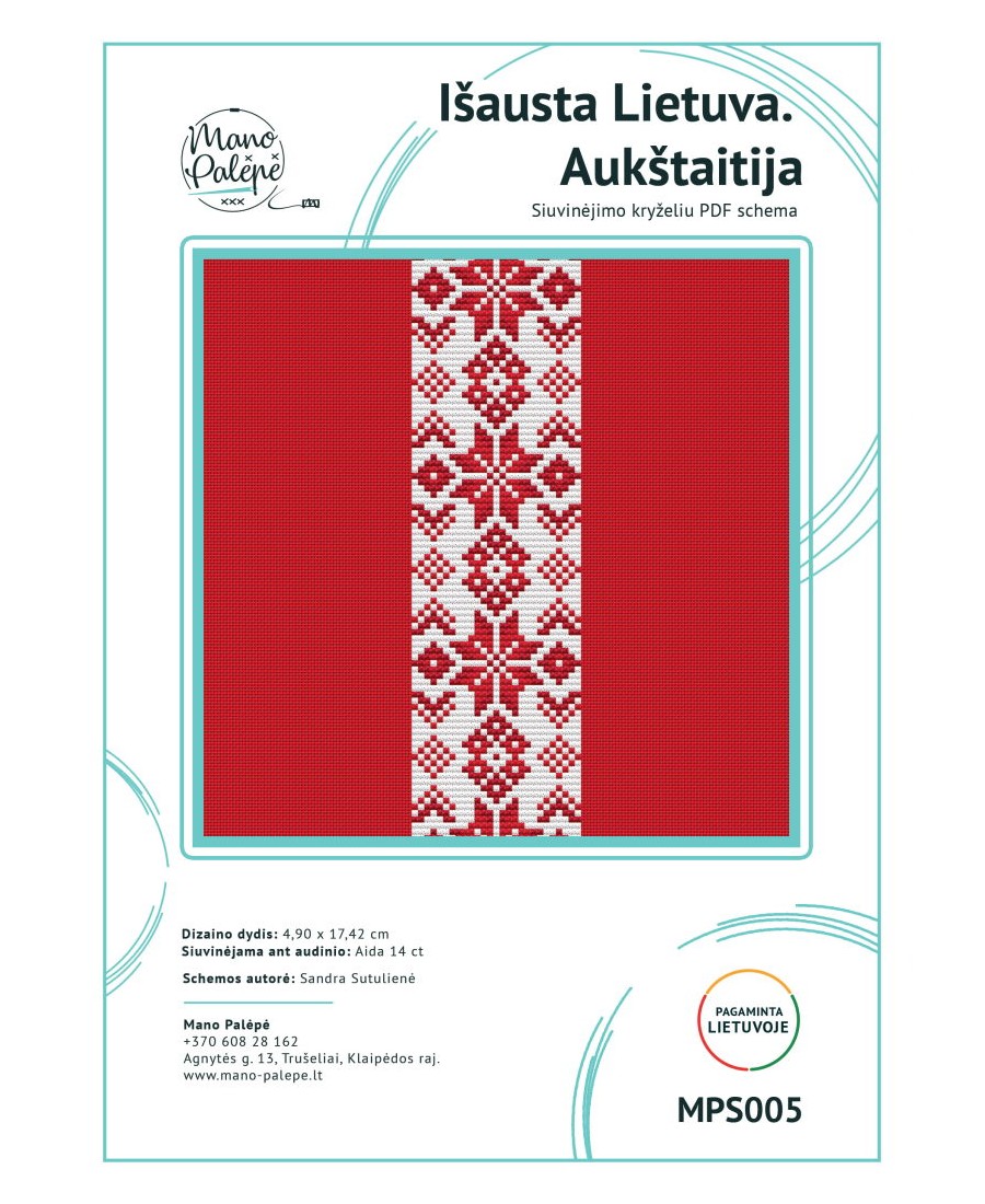 Įausta Lietuva. Aukštaitija – siuvinėjimo schema