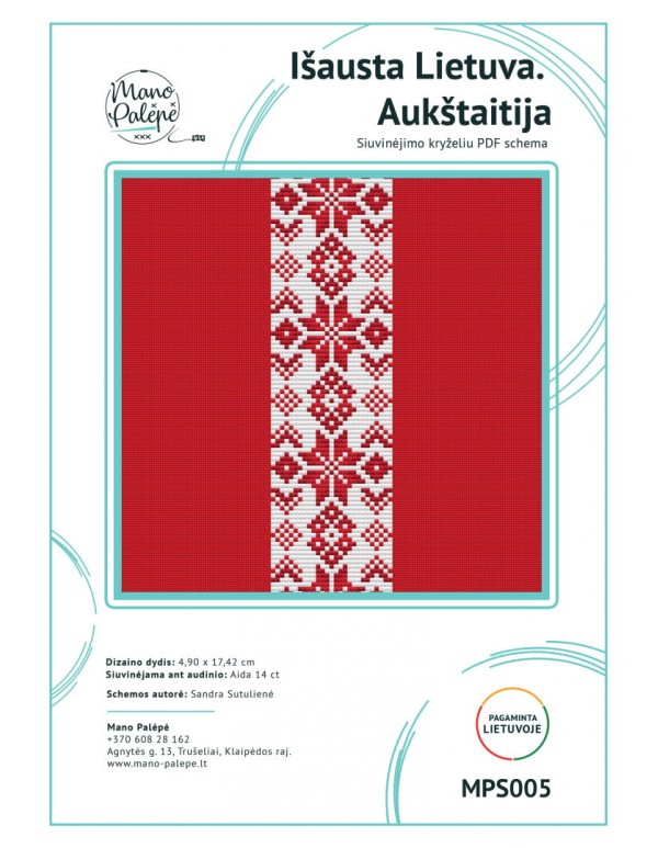 Įausta Lietuva. Aukštaitija – siuvinėjimo schema
