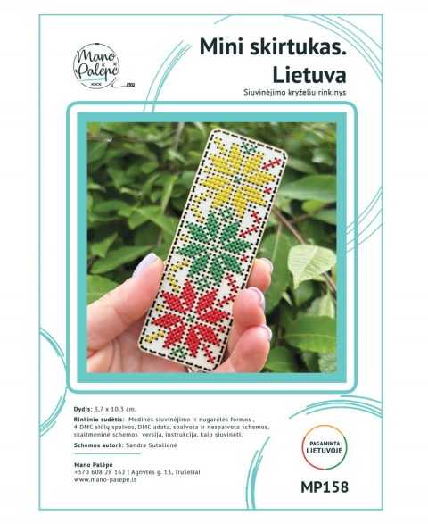 Mini Bookmark. Lithuania - cross stitch kit MP158