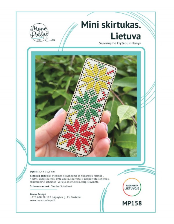 Mini Bookmark. Lithuania - cross stitch kit MP158