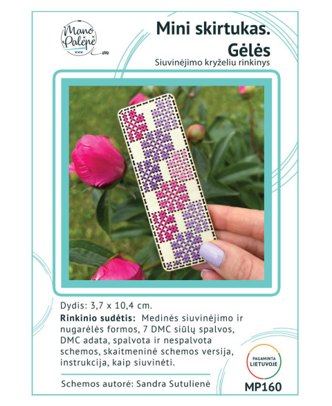 Mini skirtukas. Gėlės – siuvinėjimo kryželiu rinkinys MP160