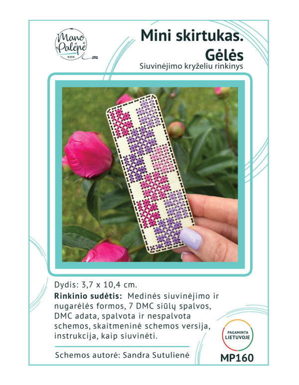 Mini skirtukas. Gėlės – siuvinėjimo kryželiu rinkinys MP160