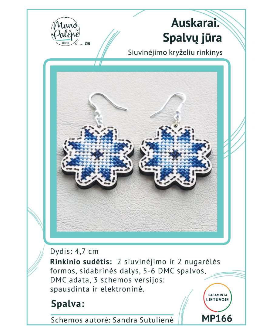 Sterling Silver Earrings Embroidery Kit "Sea of Colors" MP166