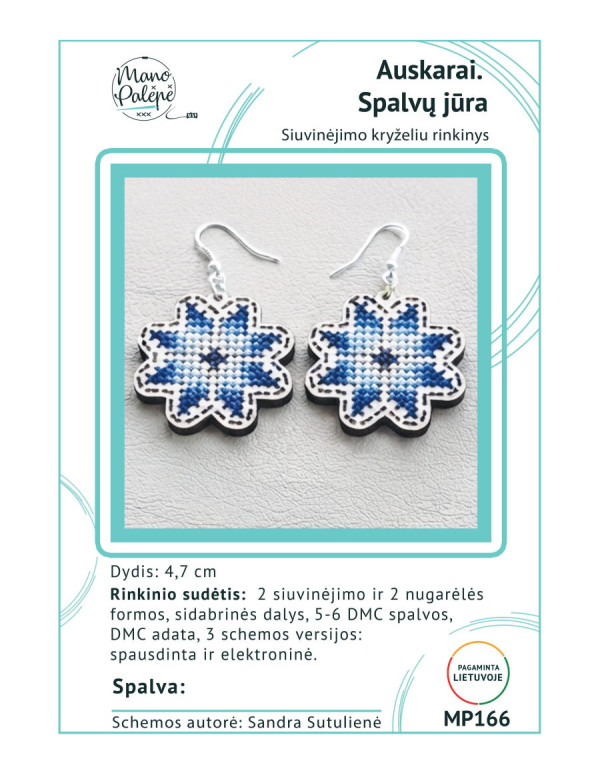 Sterling Silver Earrings Embroidery Kit "Sea of Colors" MP166