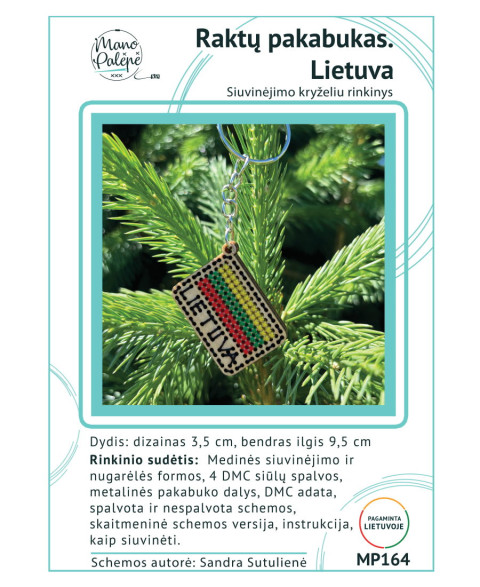 Raktų pakabuko Lietuva siuvinėjimo kryželiu rinkinys MP164