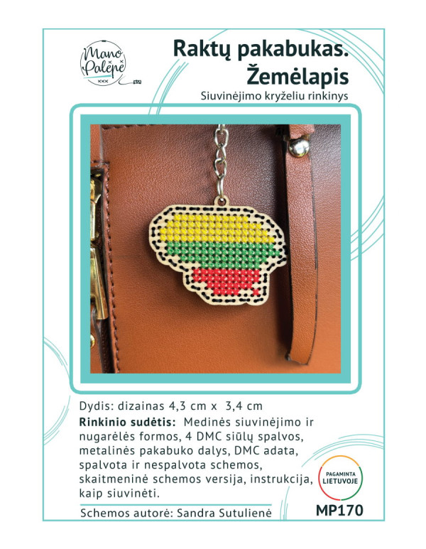 Map Cross Stitch Keyring Kit MP170