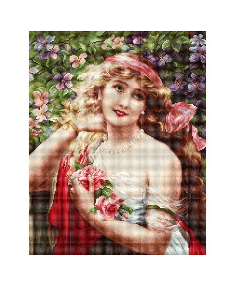 Young Lady with Roses SB549